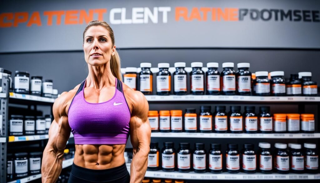 Female bodybuilder considering creatine supplementation