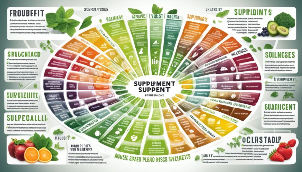 Plant-based diet and muscle building supplements chart